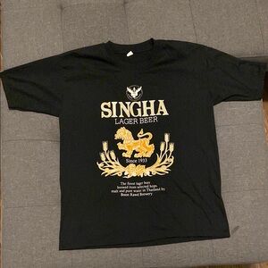 Singha Lager Thai Beer T-Shirt Men’s Small / Medium Thailand Black T-Shirt